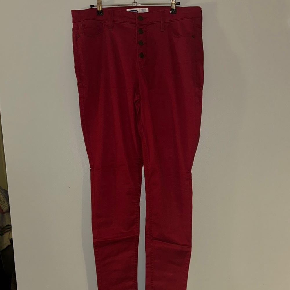 Old Navy High Rise Red Jeans - Picture 2 of 2
